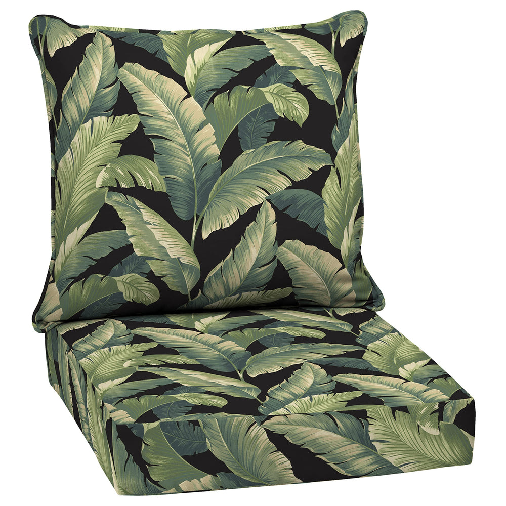 Arden Selections Outdoor Deep Seat Cushion Set front view Onyx Cebu