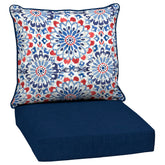 Arden Selections Outdoor Deep Seat Cushion Set in Clark Blue front view