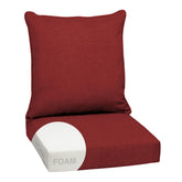 Arden Selections Outdoor Deep Seat Cushion Set in Ruby Red front view