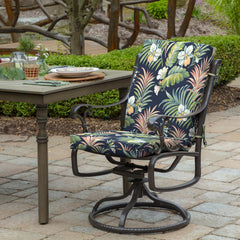 Arden Selections Outdoor Midback Chair Cushion side view with ties