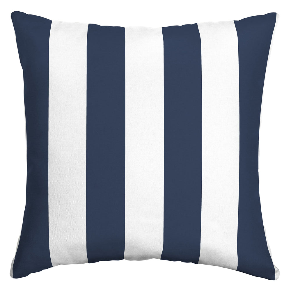 Arden Selections Outdoor Toss Pillow 16x16 Sapphire Blue Cabana Stripe front view