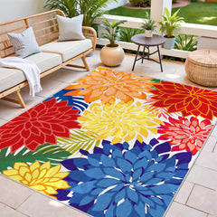Arenarug Outdoor Rug 4x6 close-up of floral pattern