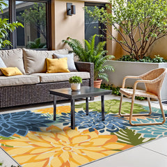 Arenarug outdoor rug displayed on patio
