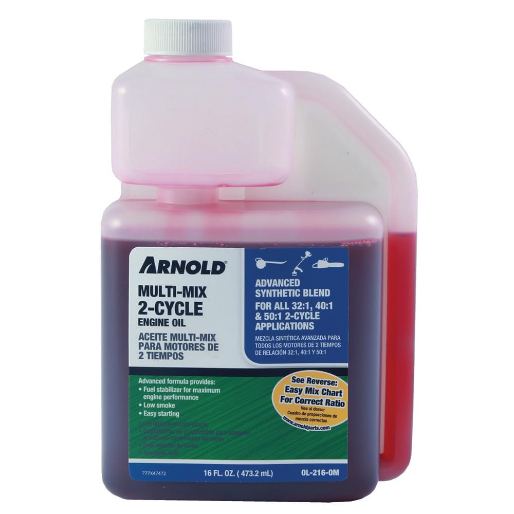 Arnold 2-Cycle Engine Oil Mix 16 oz plastic bottle with measurement cap