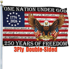 Aroxtms 250th Anniversary American Flag front view, double-sided print