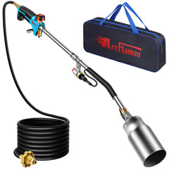 ARTFLAMM propane torch weed burner kit with blue handle and hose