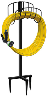 Artigarden Freestanding Garden Hose Holder front view, black