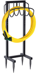 Artigarden freestanding garden hose holder front view with 4 prongs