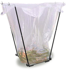 Artigarden Garden Trash Bag Holder side view with bag