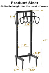 Artigarden metal reel stand side view with hose holder