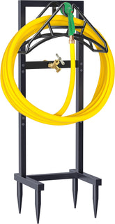 Artigarden Outdoor Garden Hose Holder front view with brass faucet