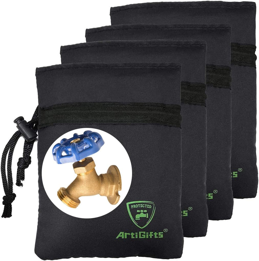 ArtiGifts outdoor faucet cover sock black front view