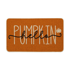 Artoid Mode Hello Pumpkin Doormat front view with orange design