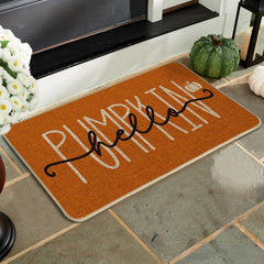 Artoid Mode Hello Pumpkin Doormat on porch entrance