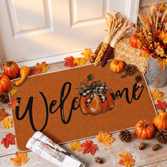 Artoid Mode Orange Pumpkin Doormat front view