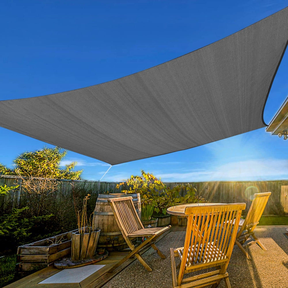 Artpuch Sun Shade Sail 12'X16' dark grey rectangle front view