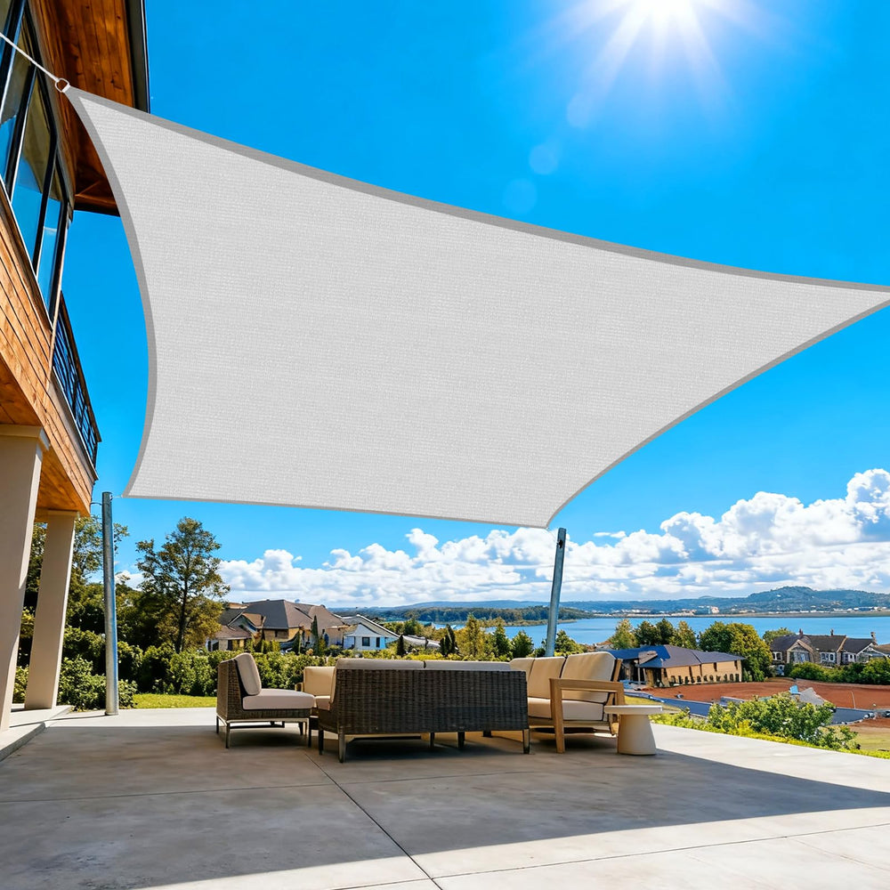 Artpuch Sun Shade Sail 14' x 14' light grey front view