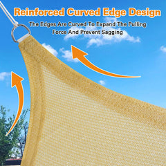 Artpuch Sun Shade Sail 16'X20' Sand Rectangle in garden setting