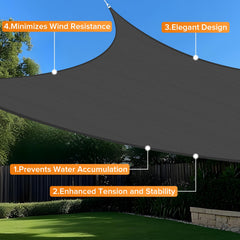 Artpuch Sun Shade Sail dark grey rectangle displayed in patio