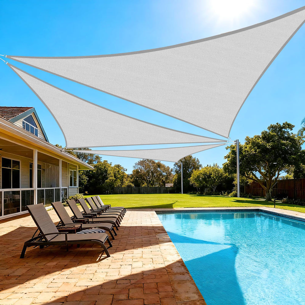 Artpuch Sun Shade Sail light grey triangle front view
