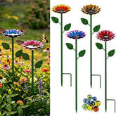 Asaleilipa sunflower bee watering station front view with colourful glass beads