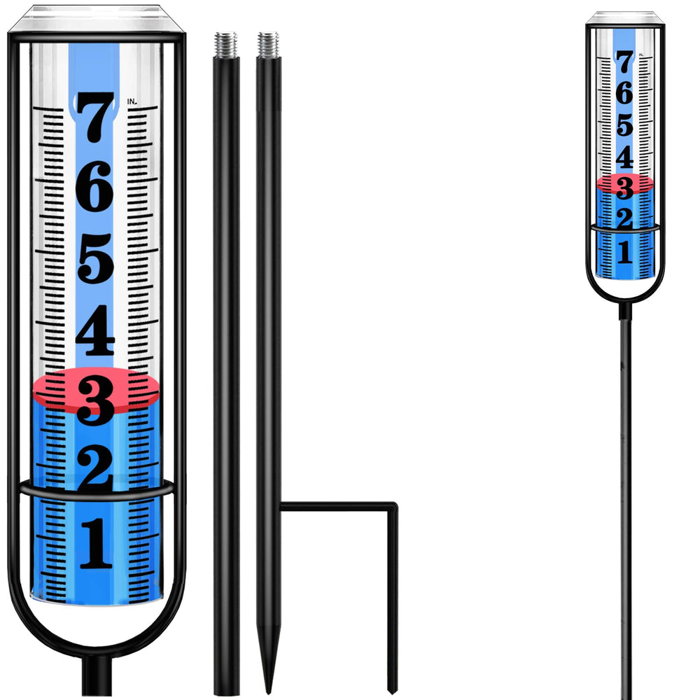 Asenron Rain Gauge Outdoor front view with clear tube and large font scale