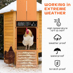 AsFrost Automatic Chicken Coop Door features display panel