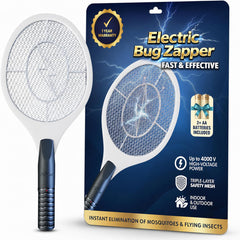 ASISNAI Electric Bug Zapper Racket front view, white