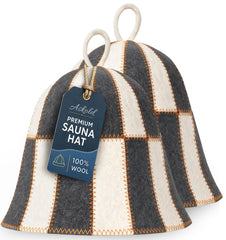 ASKOLD wool sauna hat checkered design front view