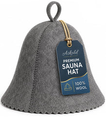 ASKOLD Wool Sauna Hat front view in grey