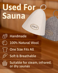 ASKOLD wool sauna hat in white-grey, side view