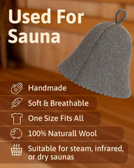 ASKOLD Wool Sauna Hat side view showing grey felt