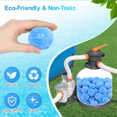 Askyli Pool Filter Balls in use with a pool