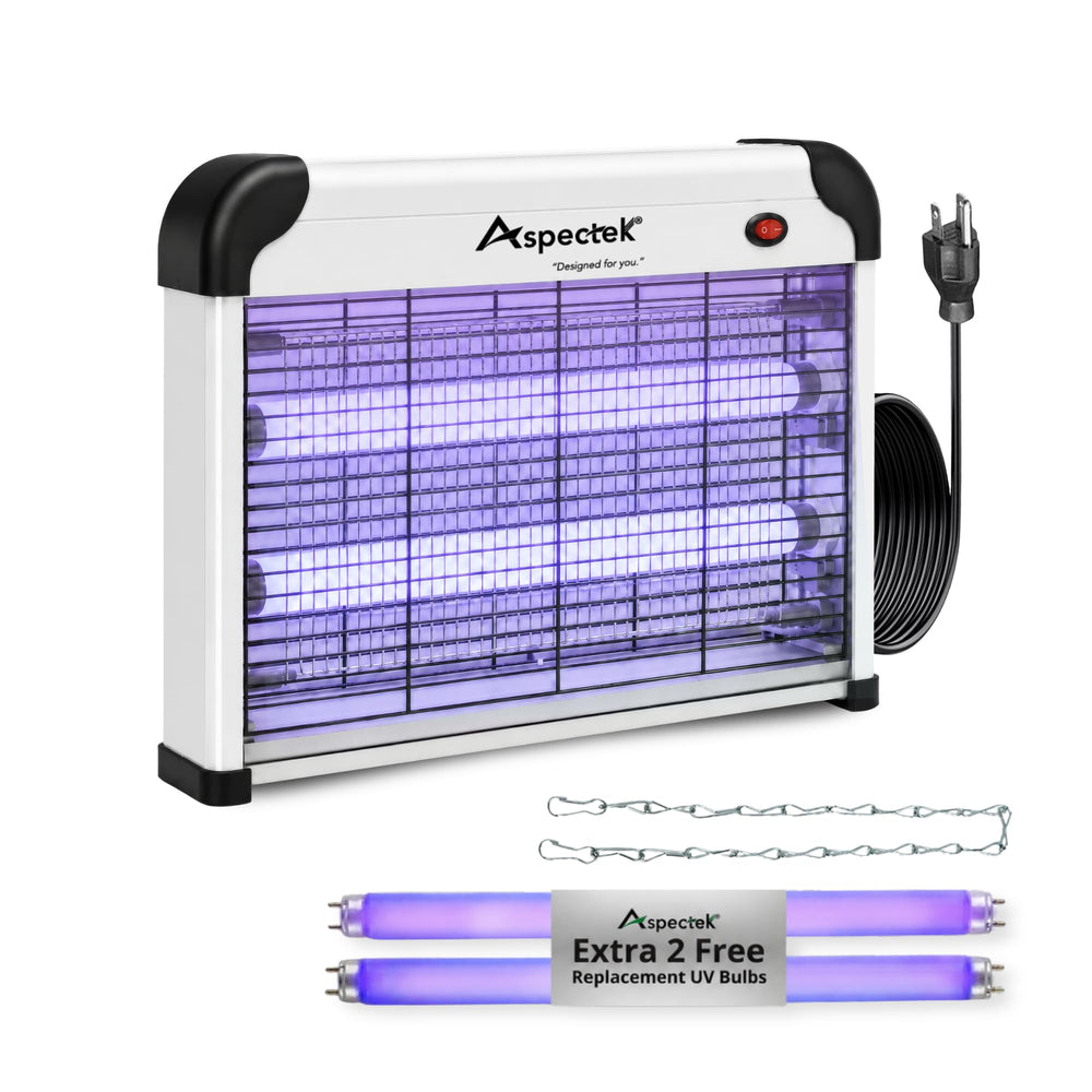 ASPECTEK Electric Bug Zapper front view with UV bulbs