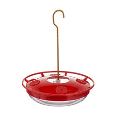 Aspects HummZinger HighView 12 Oz Hanging Hummingbird Feeder front view, red
