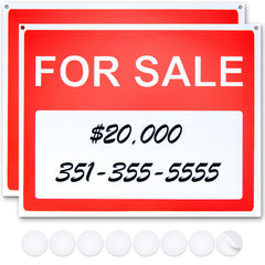 ASSURED SIGNS For Sale Sign Car front view, red and white design