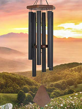 ASTARIN 36 inch black wind chime front view with aluminum tubes