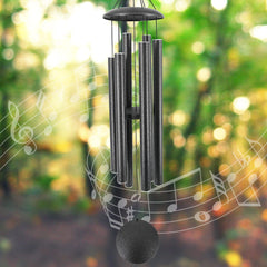 ASTARIN 45-Inch Wind Chimes Grey Black front view