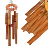 ASTARIN Bamboo Wind Chimes dark brown front view