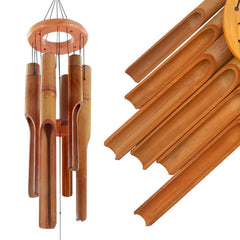 ASTARIN Bamboo Wind Chimes dark brown front view