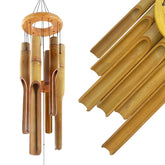 ASTARIN Bamboo Wind Chimes front view showcasing natural bamboo finish