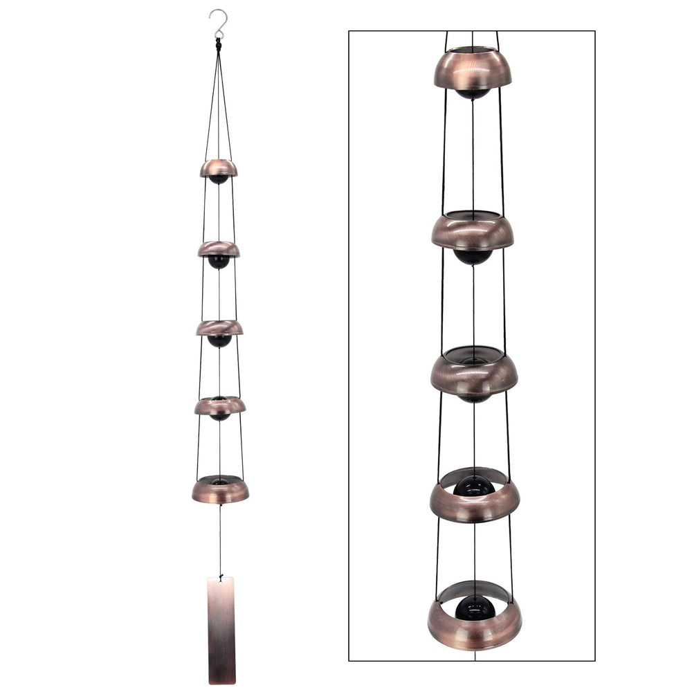 ASTARIN Copper Wind Chimes with five bells front view