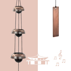 ASTARIN Copper Wind Chimes with three copper bells front view