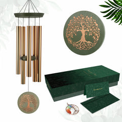 ASTARIN Tree of Life Wind Chime front view with aluminum tubes