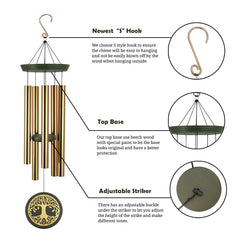 ASTARIN Tree of Life Wind Chime hanging in a garden