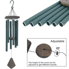 ASTARIN wind chime displaying its green finish outdoor setup