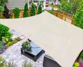 AsterOutdoor Sun Shade Sail Rectangle 12' x 16' cream canopy front view