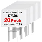 AstrivixDD 20 Pack Yard Signs with metal stakes, white color