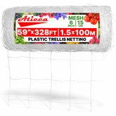 Aticca 59x328 FT white plastic trellis netting front view