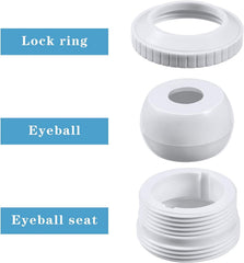 ATIE Hydrostream Return Jet Fitting side view showcasing the adjustable jet eyeball